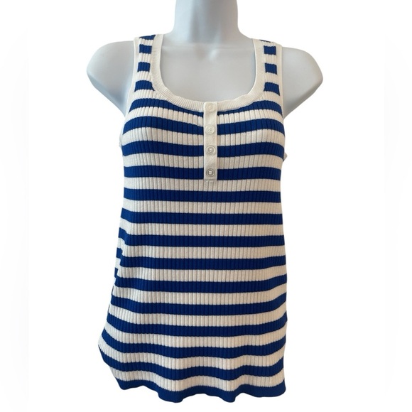 Liz Claiborne Womens Scoop
Neck Sleeveless Striped
Pullover Sweater size medium - Picture 6 of 6